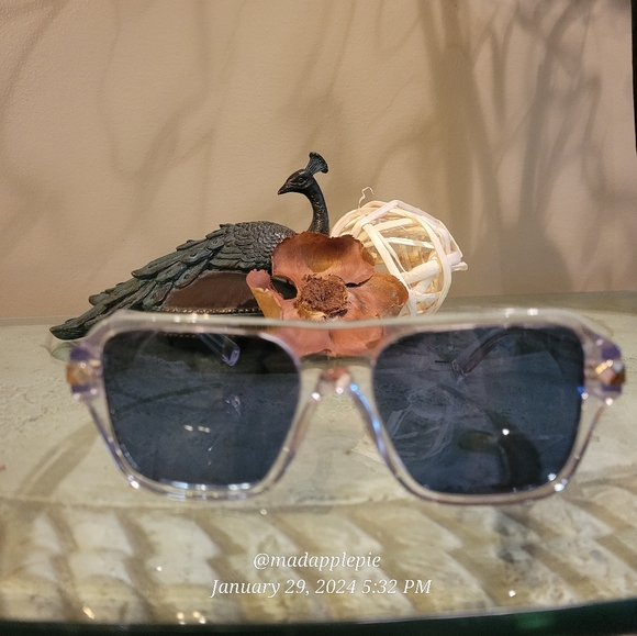 Tiffany & Co. TF4204 Sunglasses Square Clear Studded Luxury Designer MA#708 - Picture 3 of 17